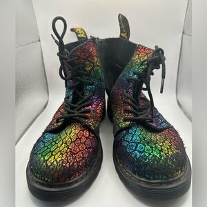 Dr. Martens 1460 Pascal Rainbow Croc Print Boot, Big Kid’s or Small Women’s
